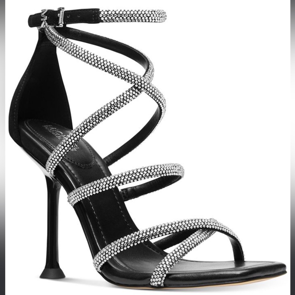 Michael Kors imani strapy rhinestone dress heels